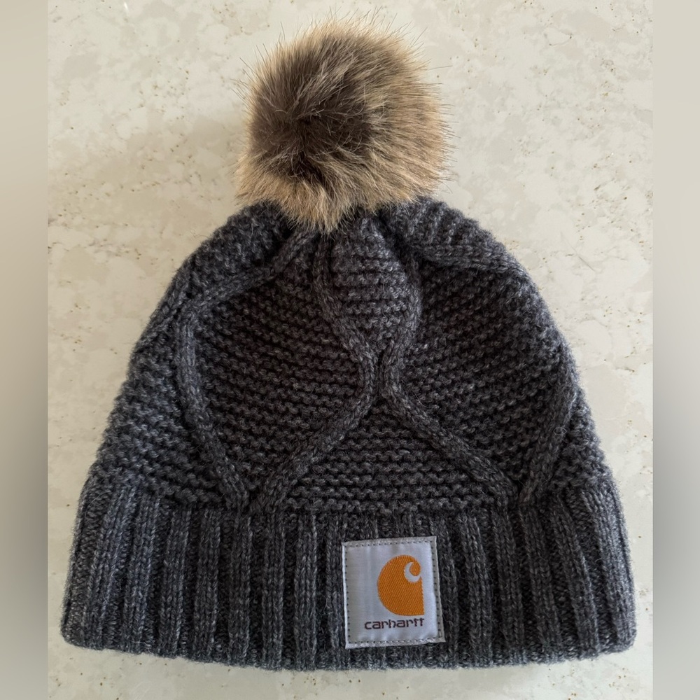 Carhartt Beanie with Fur Pom NWOT